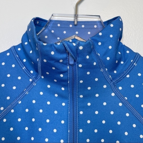 Nike Pro Dry Fit Blue/White Running Jacket 1/2 Zip Polka Dot Pullover Size M - Picture 12 of 15